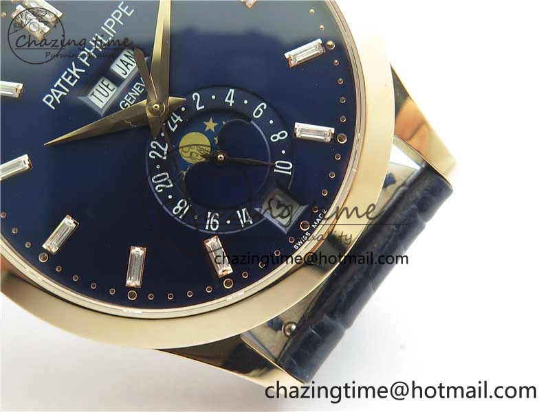 Annual Calendar Complications 5396 RG GRF Best Edition Blue Dial T Crystal Markers on Leather Strap A324