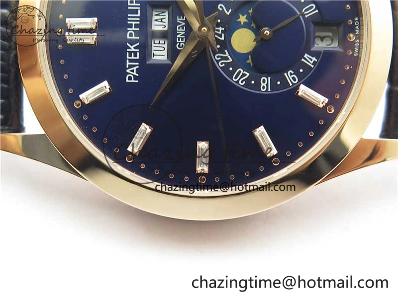 Annual Calendar Complications 5396 RG GRF Best Edition Blue Dial T Crystal Markers on Leather Strap A324