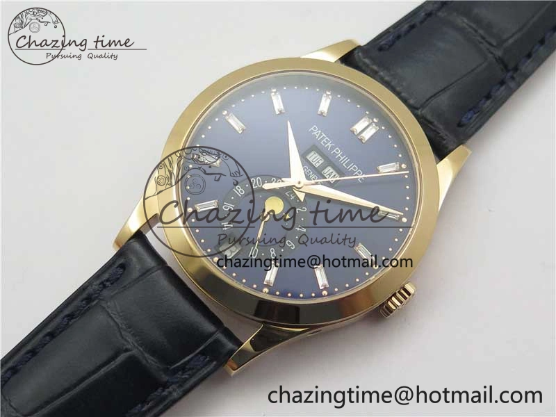Annual Calendar Complications 5396 RG GRF Best Edition Blue Dial T Crystal Markers on Leather Strap A324