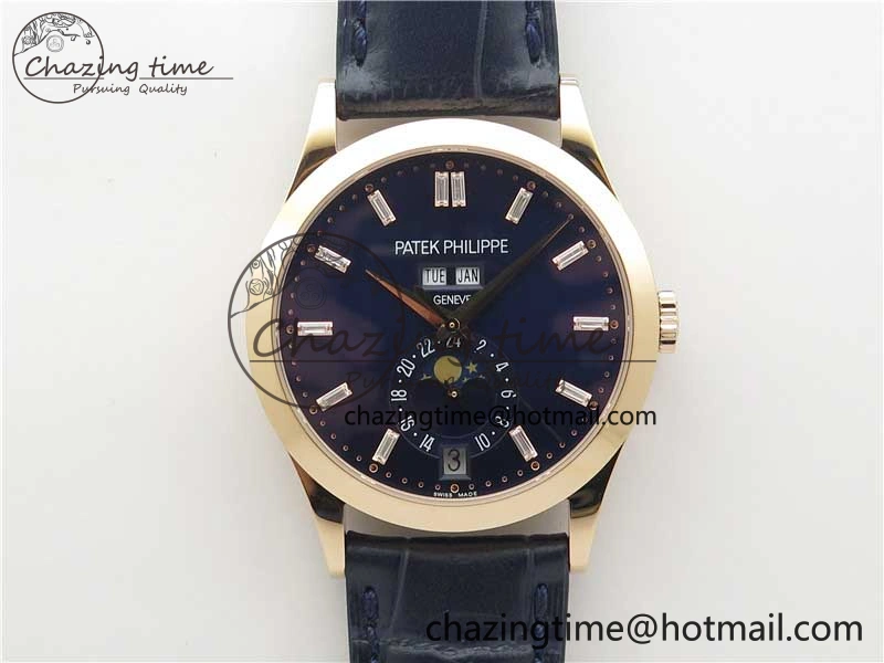Annual Calendar Complications 5396 RG GRF Best Edition Blue Dial T Crystal Markers on Leather Strap A324
