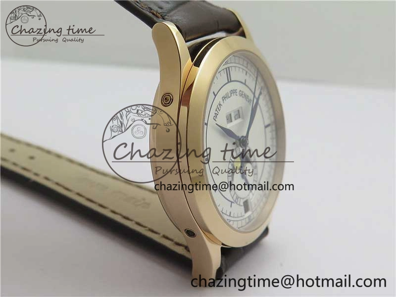 Annual Calendar Complications 5396 RG GRF Best Edition White Dial Blue Markers on Leather strap A324