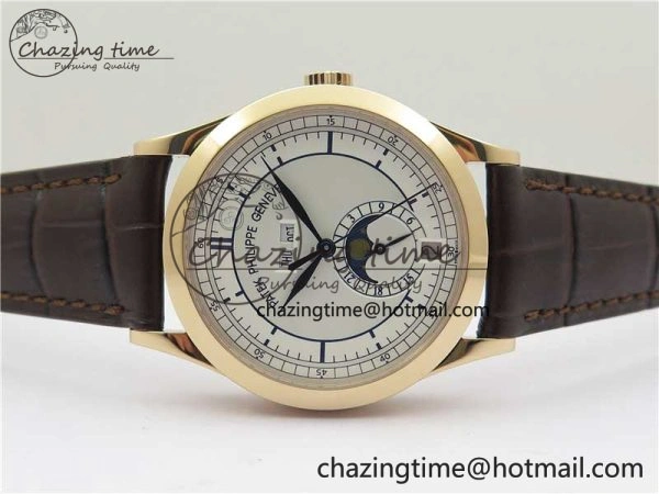 Annual Calendar Complications 5396 RG GRF Best Edition White Dial Blue Markers on Leather strap A324