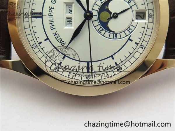 Annual Calendar Complications 5396 RG GRF Best Edition White Dial Blue Markers on Leather strap A324