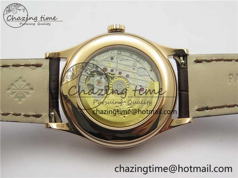 Annual Calendar Complications 5396 RG GRF Best Edition White Dial Numbers Markers on Leather Strap A324