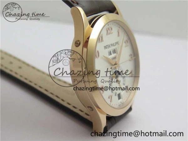 Annual Calendar Complications 5396 RG GRF Best Edition White Dial Numbers Markers on Leather Strap A324