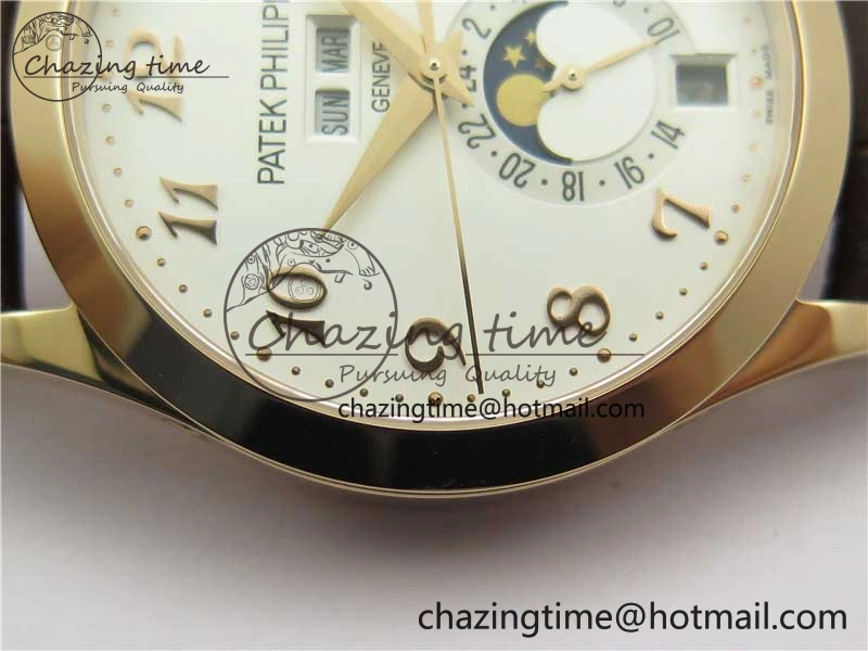 Annual Calendar Complications 5396 RG GRF Best Edition White Dial Numbers Markers on Leather Strap A324