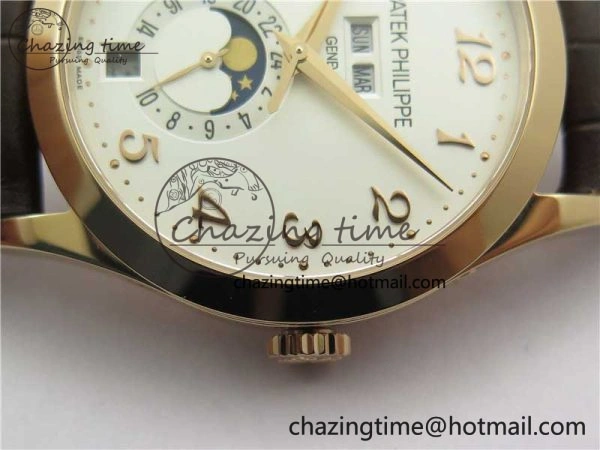 Annual Calendar Complications 5396 RG GRF Best Edition White Dial Numbers Markers on Leather Strap A324