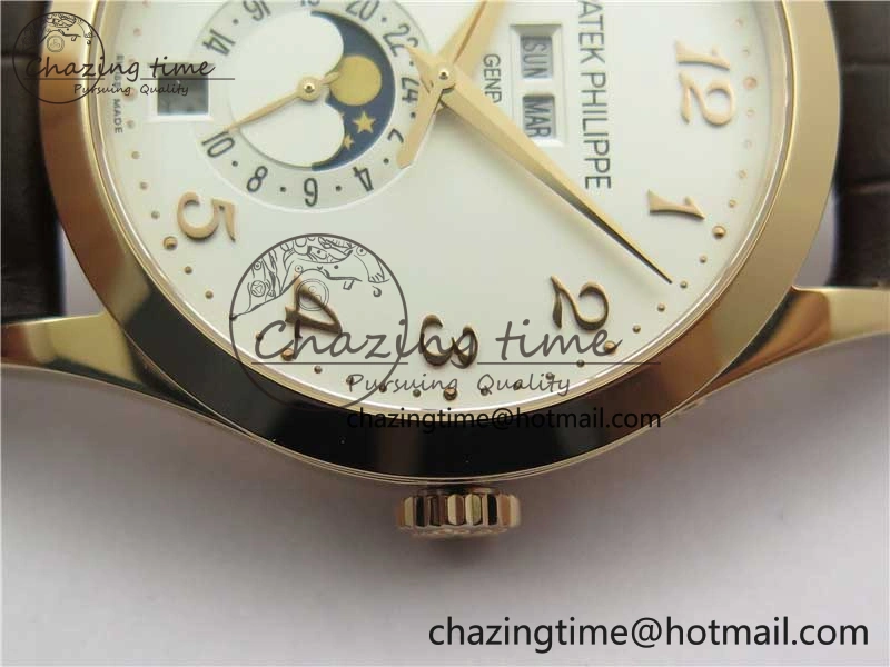 Annual Calendar Complications 5396 RG GRF Best Edition White Dial Numbers Markers on Leather Strap A324