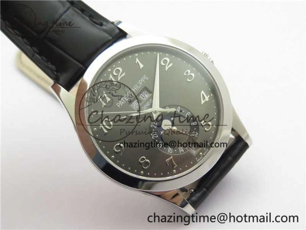 Annual Calendar Complications 5396 SS GRF Best Edition Gray Dial on Leather Strap A324