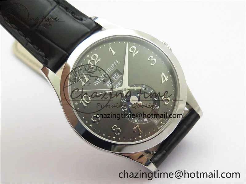 Annual Calendar Complications 5396 SS GRF Best Edition Gray Dial on Leather Strap A324