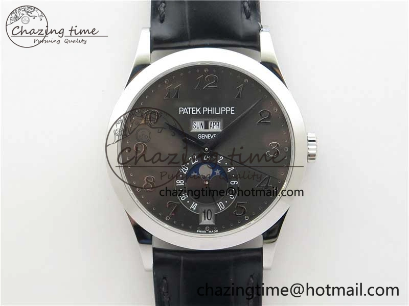 Annual Calendar Complications 5396 SS GRF Best Edition Gray Dial on Leather Strap A324