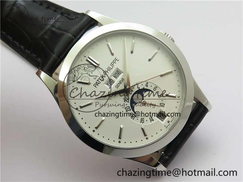 Annual Calendar Complications 5396 SS GRF Best Edition White Dial on Leather Strap A324