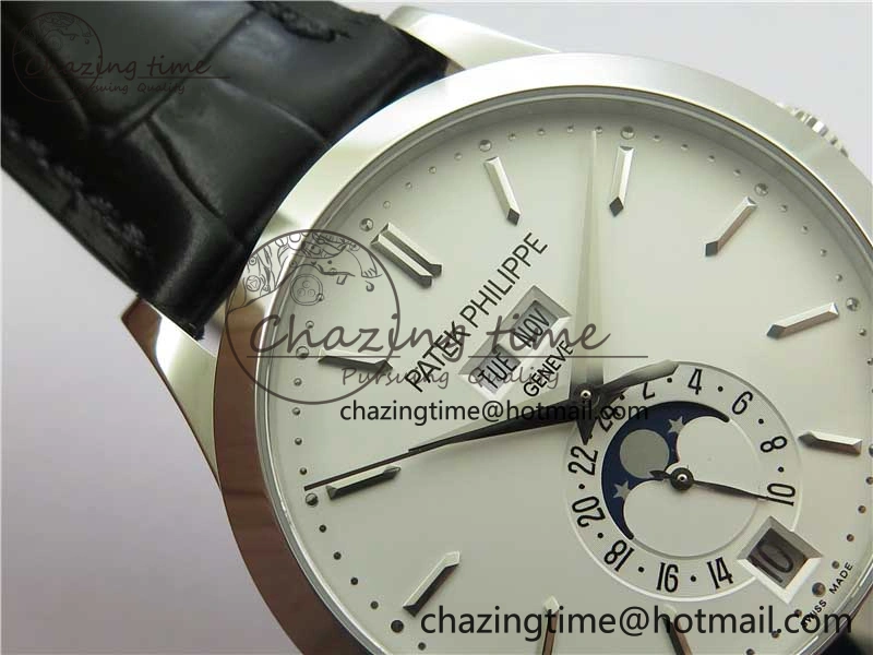 Annual Calendar Complications 5396 SS GRF Best Edition White Dial on Leather Strap A324