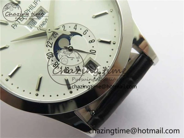 Annual Calendar Complications 5396 SS GRF Best Edition White Dial on Leather Strap A324