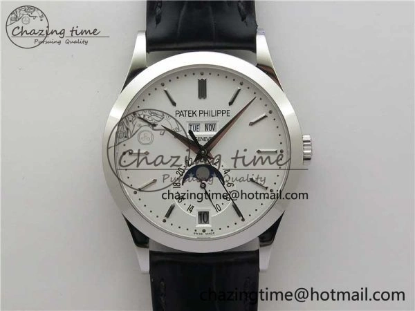 Annual Calendar Complications 5396 SS GRF Best Edition White Dial on Leather Strap A324