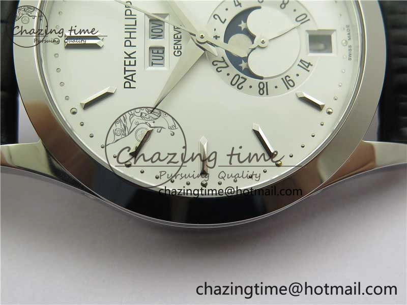 Annual Calendar Complications 5396 SS GRF Best Edition White Dial on Leather Strap A324