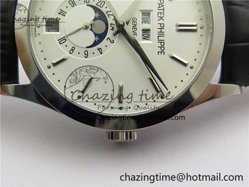 Annual Calendar Complications 5396 SS GRF Best Edition White Dial on Leather Strap A324