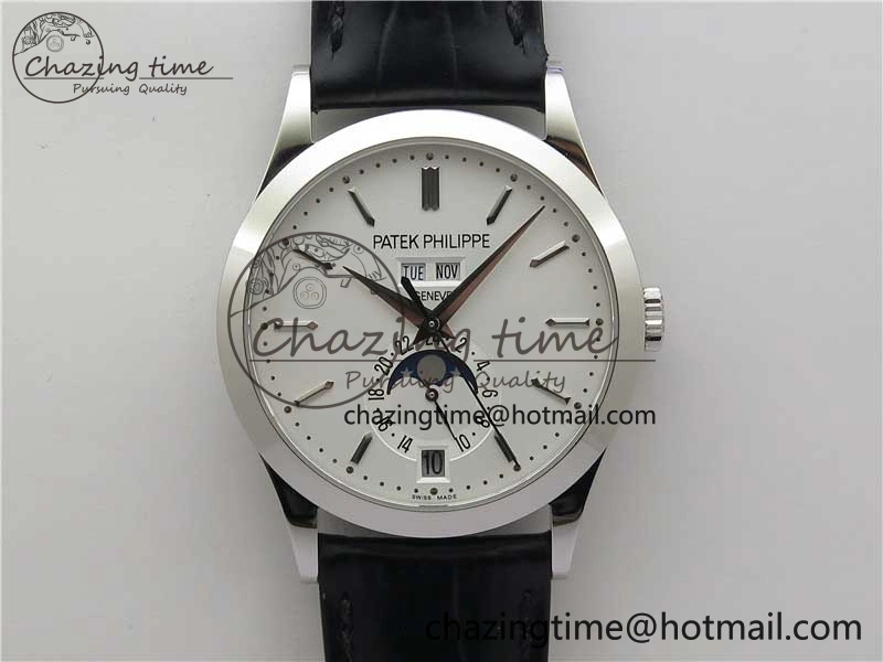 Annual Calendar Complications 5396 SS GRF Best Edition White Dial on Leather Strap A324