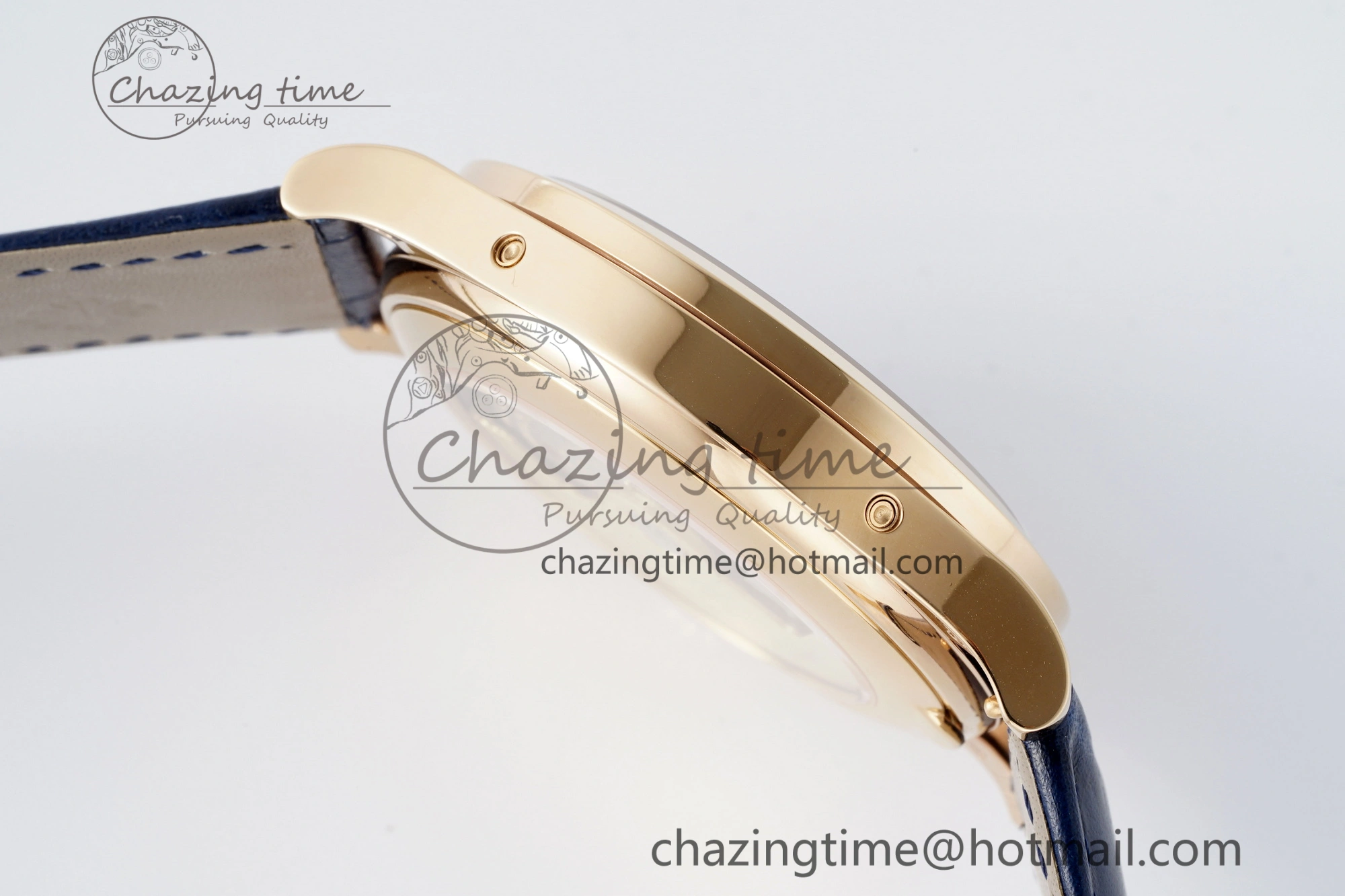 Annual Calendar Moonphase 5396 RG ZF 1:1 Best Edition Blue Crystal Dial on Blue Leather Strap A324