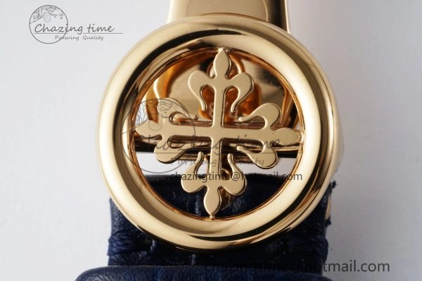 Annual Calendar Moonphase 5396 RG ZF 1:1 Best Edition Blue Crystal Dial on Blue Leather Strap A324