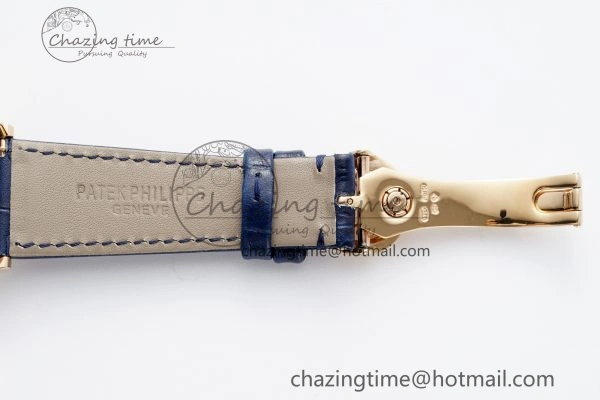 Annual Calendar Moonphase 5396 RG ZF 1:1 Best Edition Blue Crystal Dial on Blue Leather Strap A324