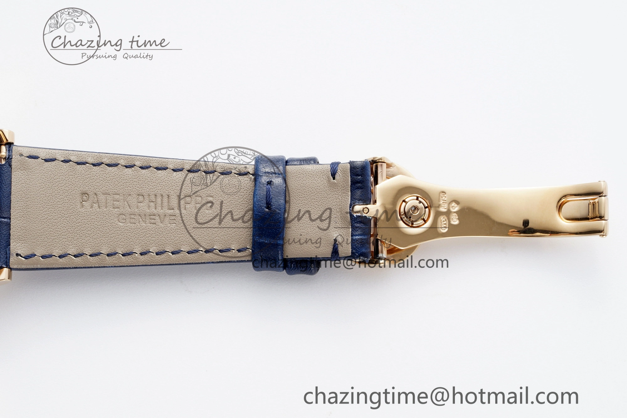 Annual Calendar Moonphase 5396 RG ZF 1:1 Best Edition Blue Crystal Dial on Blue Leather Strap A324