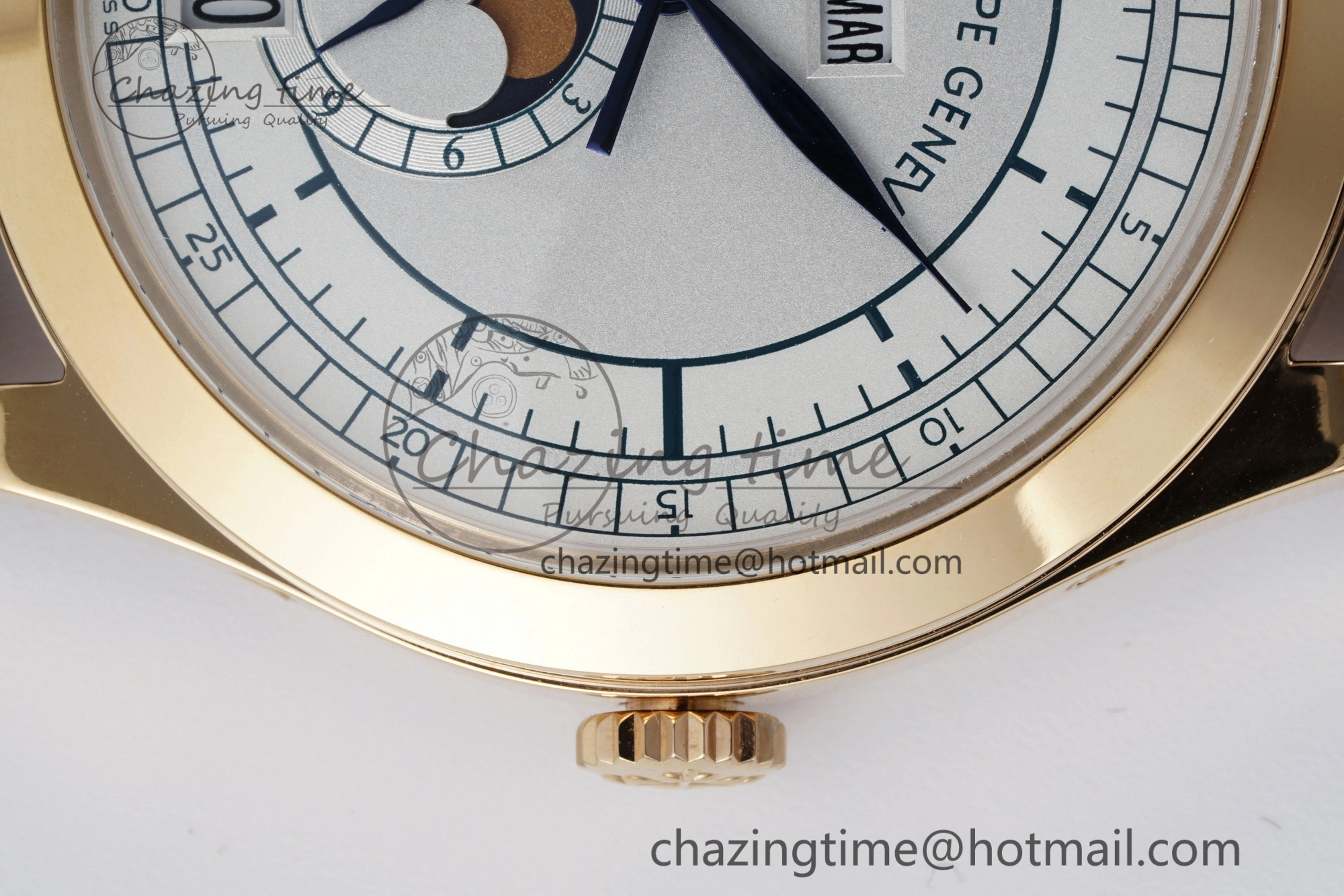 Annual Calendar Moonphase 5396 RG ZF 1:1 Best Edition White Blue Dial on Brown Leather Strap A324