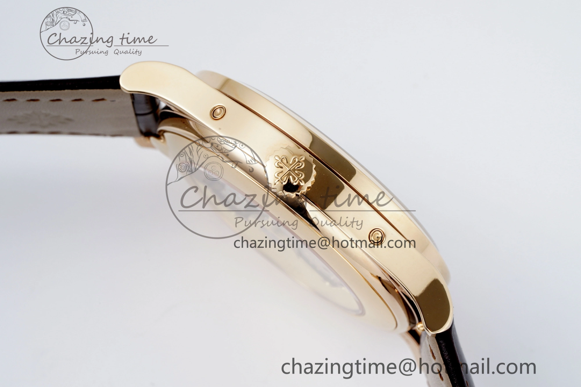 Annual Calendar Moonphase 5396 RG ZF 1:1 Best Edition White Blue Dial on Brown Leather Strap A324