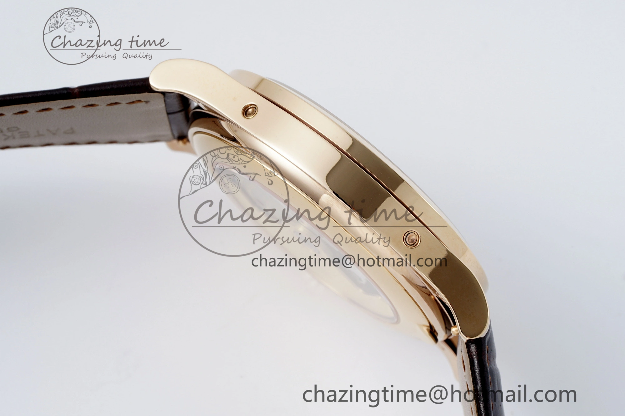 Annual Calendar Moonphase 5396 RG ZF 1:1 Best Edition White Blue Dial on Brown Leather Strap A324