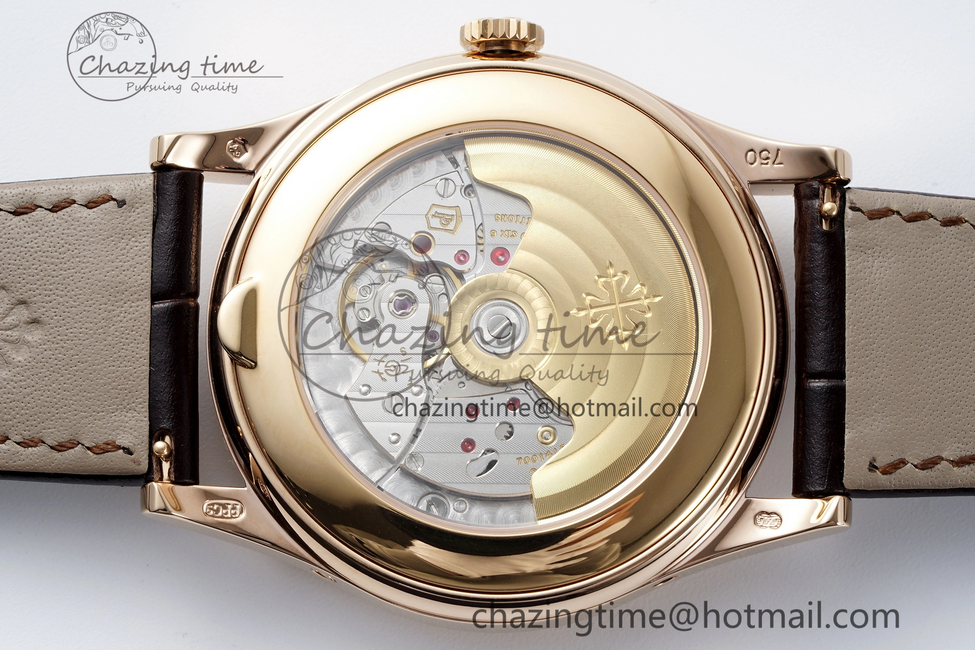 Annual Calendar Moonphase 5396 RG ZF 1:1 Best Edition White Blue Dial on Brown Leather Strap A324