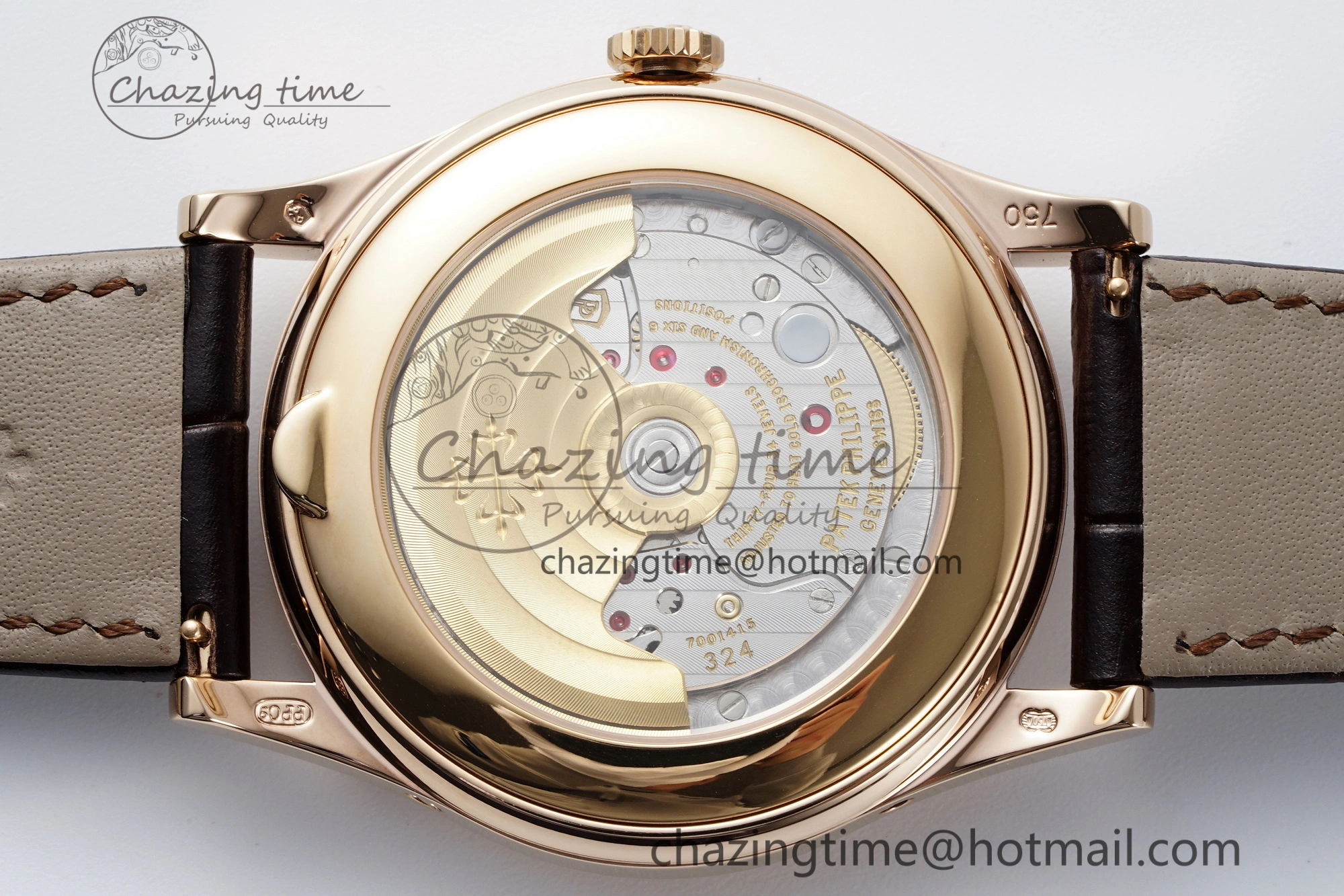 Annual Calendar Moonphase 5396 RG ZF 1:1 Best Edition White Blue Dial on Brown Leather Strap A324