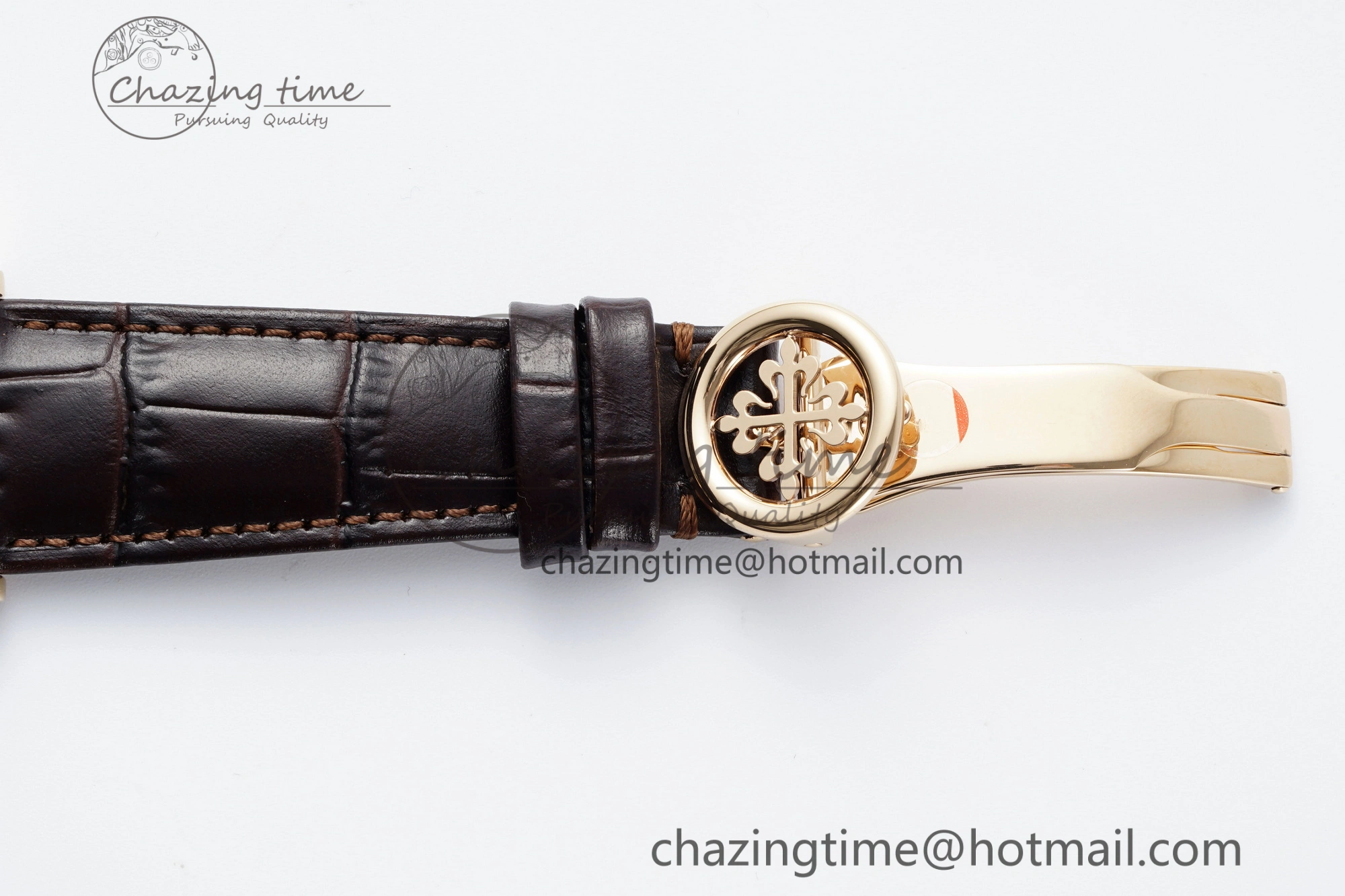 Annual Calendar Moonphase 5396 RG ZF 1:1 Best Edition White Blue Dial on Brown Leather Strap A324