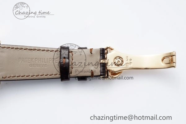 Annual Calendar Moonphase 5396 RG ZF 1:1 Best Edition White Blue Dial on Brown Leather Strap A324