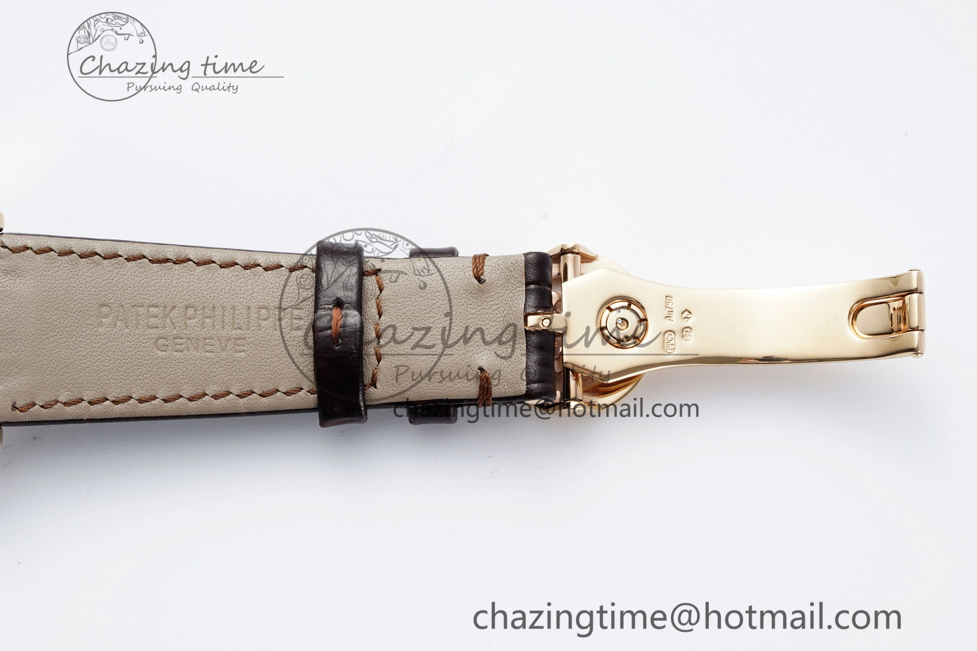 Annual Calendar Moonphase 5396 RG ZF 1:1 Best Edition White Blue Dial on Brown Leather Strap A324