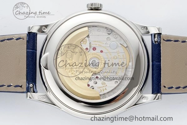 Annual Calendar Moonphase 5396 SS ZF 1:1 Best Edition White Blue Dial on Blue Leather Strap A324