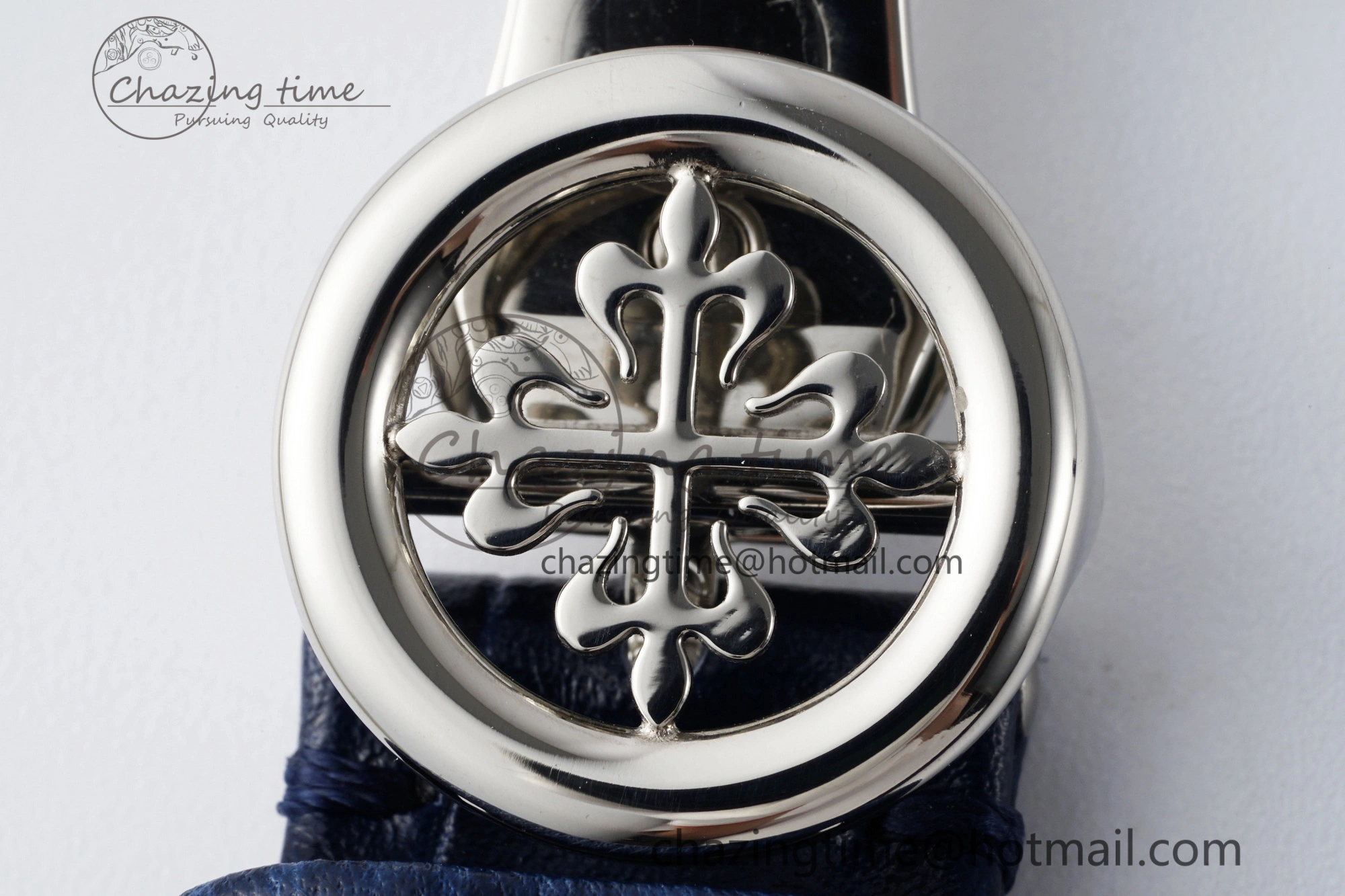 Annual Calendar Moonphase 5396 SS ZF 1:1 Best Edition White Blue Dial on Blue Leather Strap A324