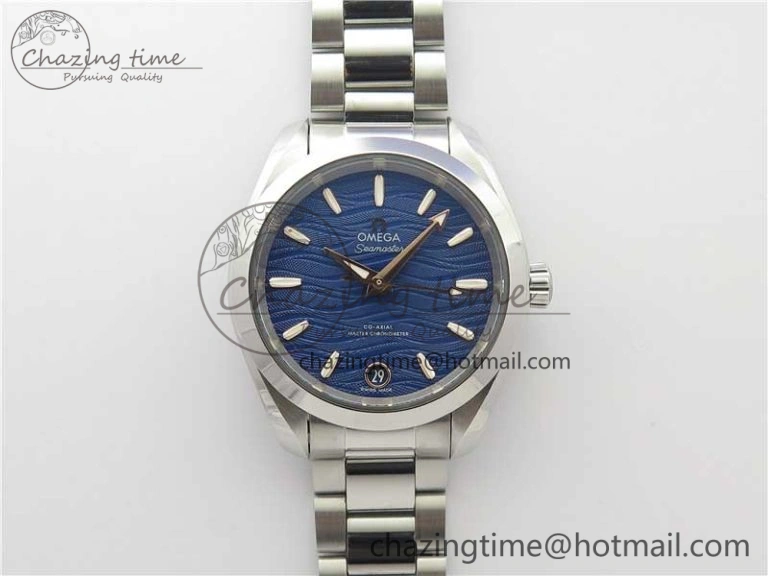 Aqua Terra 150M 34mm Ladies SS VSF 1:1 Best Edition Blue Wave Dial on SS Bracelet A8800