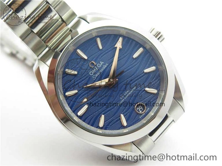 Aqua Terra 150M 34mm Ladies SS VSF 1:1 Best Edition Blue Wave Dial on SS Bracelet A8800