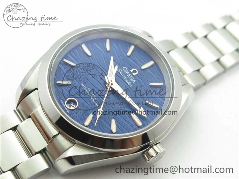 Aqua Terra 150M 34mm Ladies SS VSF 1:1 Best Edition Blue Wave Dial on SS Bracelet A8800
