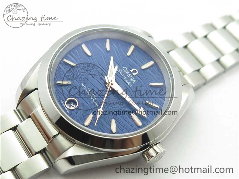 Aqua Terra 150M 34mm Ladies SS VSF 1:1 Best Edition Blue Wave Dial on SS Bracelet A8800