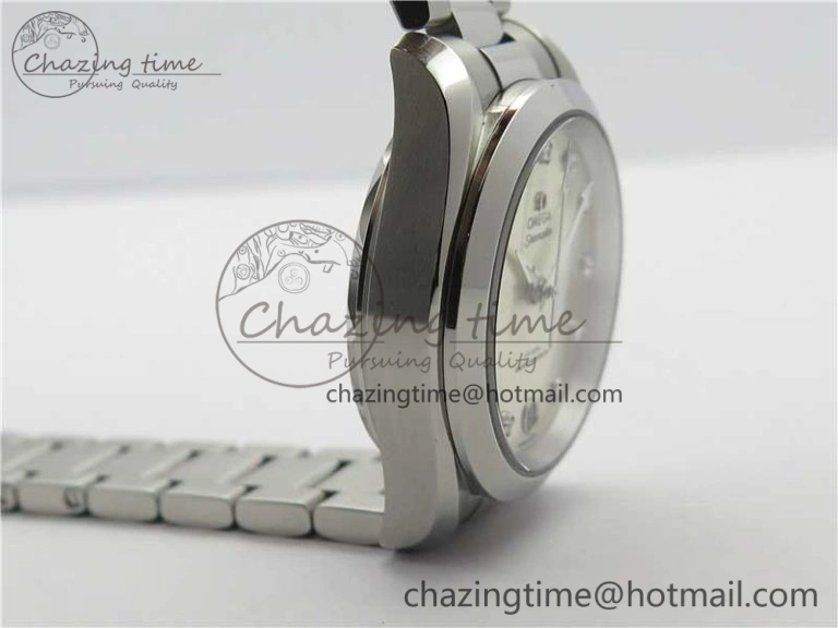 Aqua Terra 150M 34mm Ladies SS VSF 1:1 Best Edition Silver Dial Diamonds Markers on SS Bracelet A8800