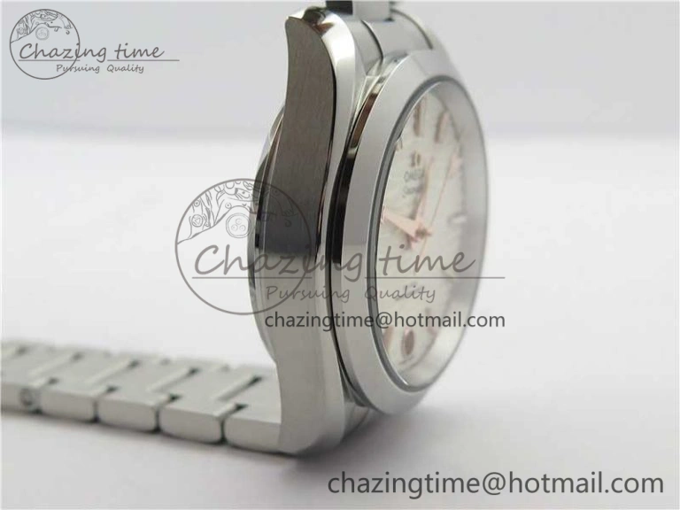 Aqua Terra 150M 34mm Ladies SS VSF 1:1 Best Edition White Wave Dial RG Markers on SS Bracelet A8800