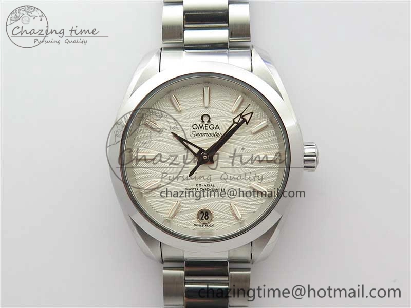 Aqua Terra 150M 34mm Ladies SS VSF 1:1 Best Edition White Wave Dial RG Markers on SS Bracelet A8800