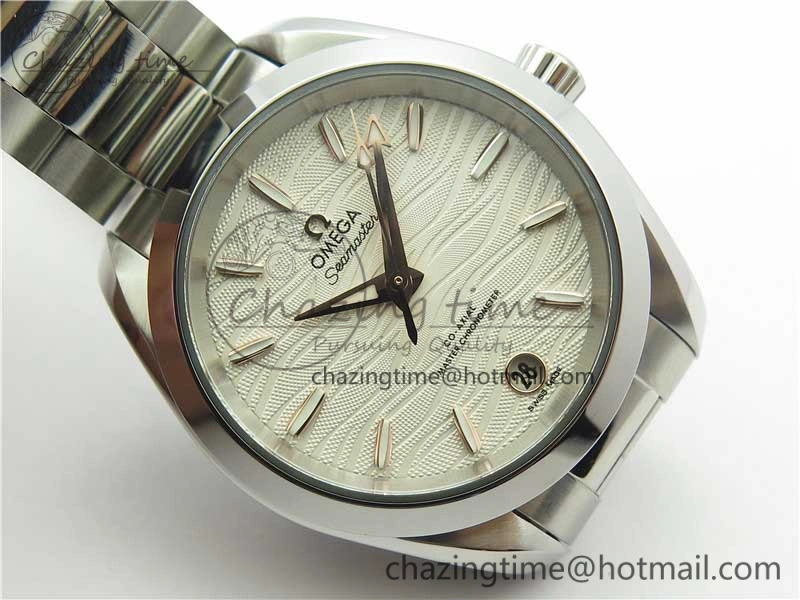 Aqua Terra 150M 34mm Ladies SS VSF 1:1 Best Edition White Wave Dial RG Markers on SS Bracelet A8800