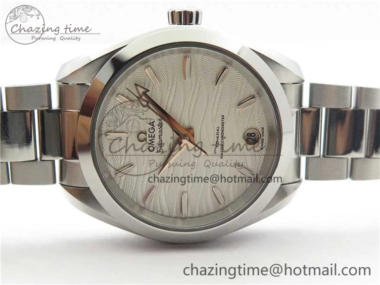 Aqua Terra 150M 34mm Ladies SS VSF 1:1 Best Edition White Wave Dial RG Markers on SS Bracelet A8800