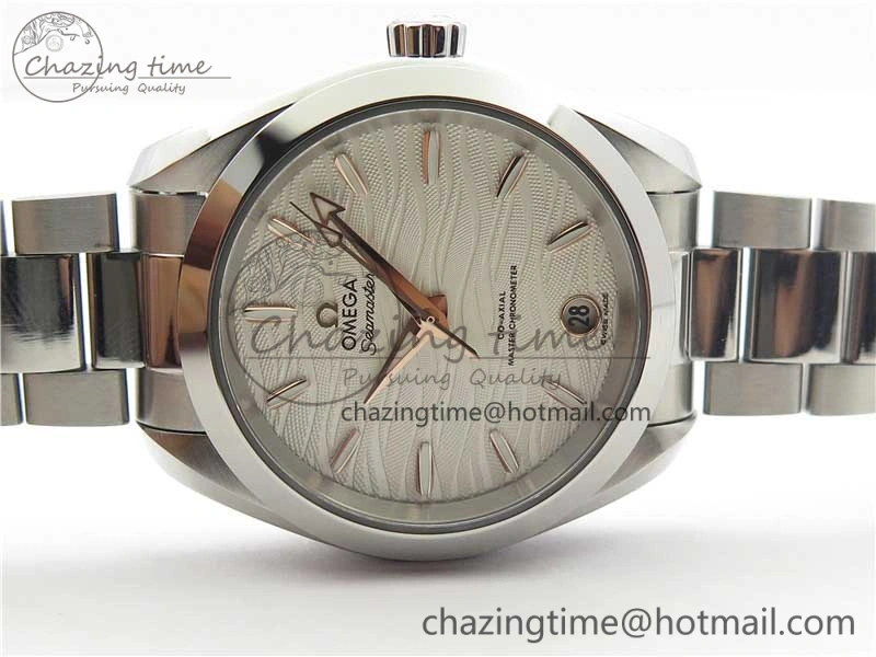 Aqua Terra 150M 34mm Ladies SS VSF 1:1 Best Edition White Wave Dial RG Markers on SS Bracelet A8800