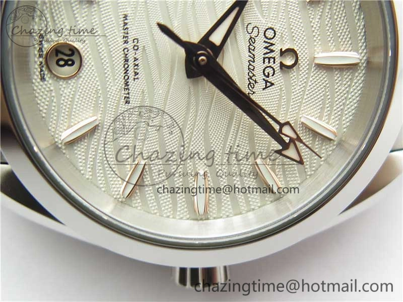 Aqua Terra 150M 34mm Ladies SS VSF 1:1 Best Edition White Wave Dial RG Markers on SS Bracelet A8800
