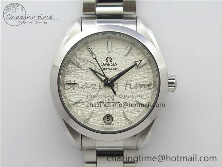 Aqua Terra 150M 34mm Ladies SS VSF 1:1 Best Edition White Wave Dial SS Markers on SS Bracelet A8800