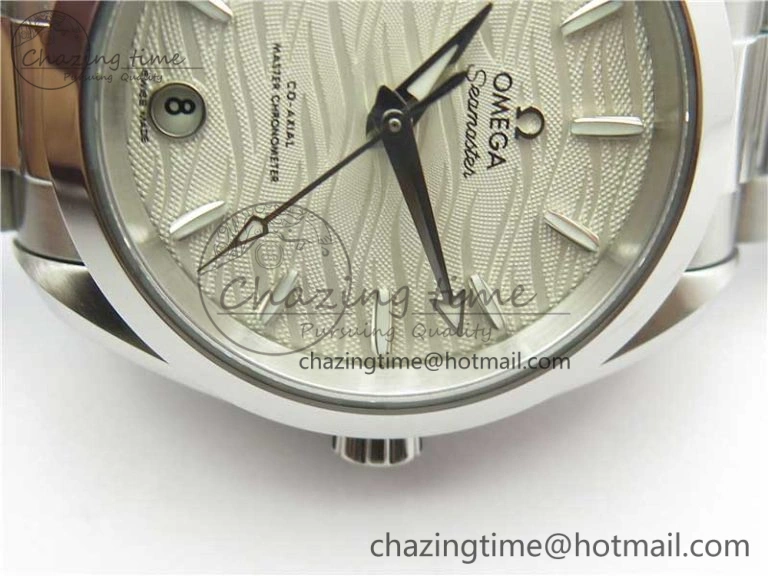 Aqua Terra 150M 34mm Ladies SS VSF 1:1 Best Edition White Wave Dial SS Markers on SS Bracelet A8800