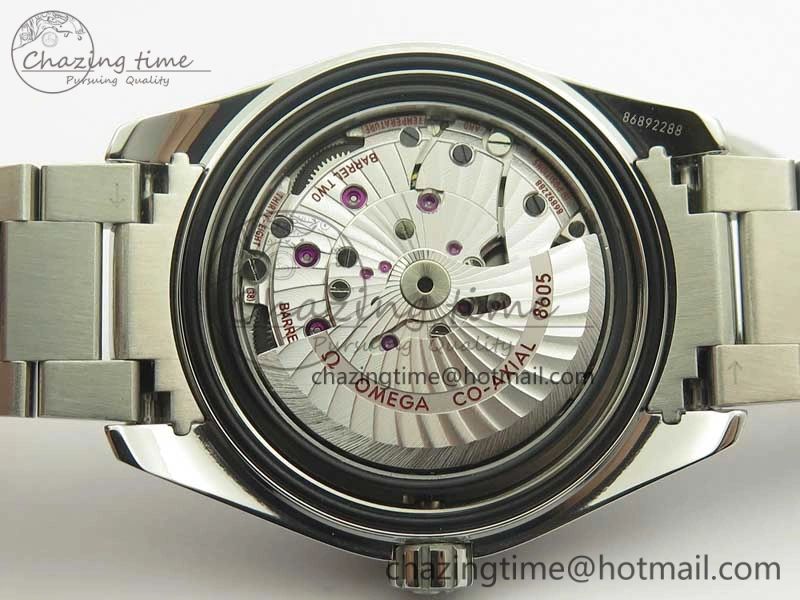 Aqua Terra 150M 43.5mm GMT SS VSF 1:1 Best Edition Blue Textured Dial on SS Bracelet A8605 Super Clone V2